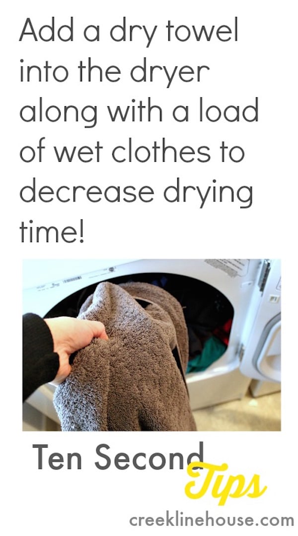 Dry towel to the dryer for faster drying