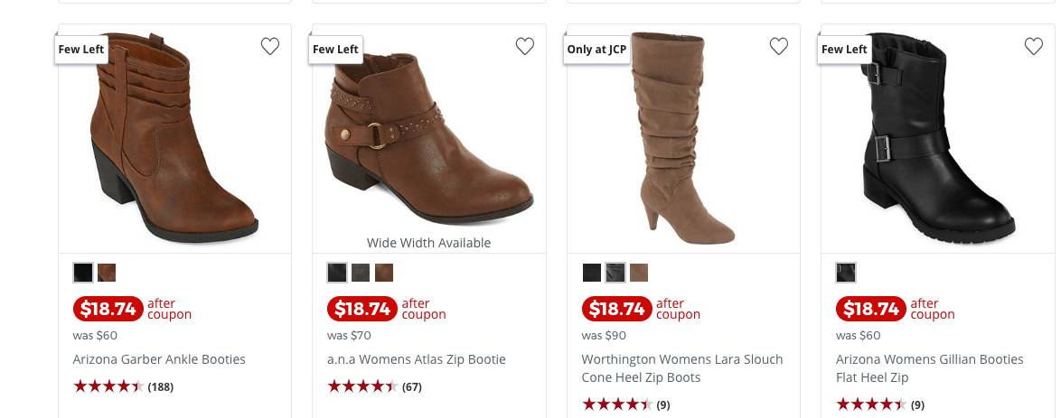 jcpenney womens ankle booties
