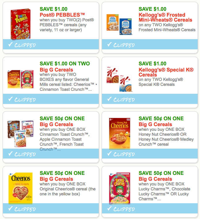 cereal coupon january 2019
