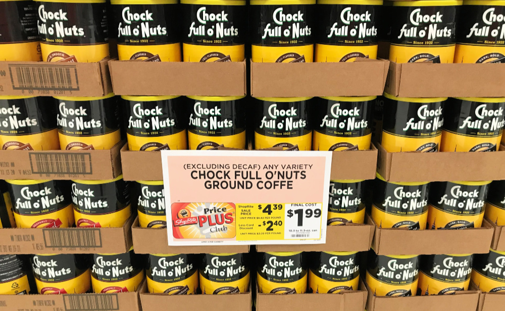 Chock Full O Nuts Ground Coffee Just 0.99 at ShopRite! Living Rich