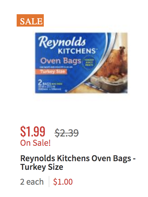 Reynolds Turkey Size Oven Bags Just $0.49 at ShopRite!
