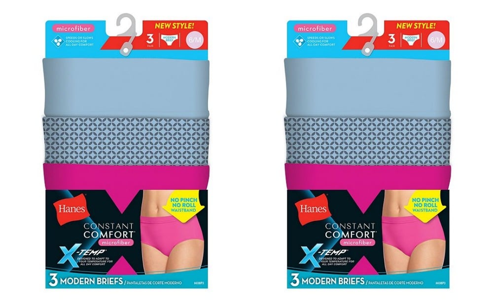 Extra 25% Off Hanes Clearance + Free Shipping – Hanes X-Temp® Constant  Comfort® Women's Microfiber Modern Brief Panties 3-Pack $5.99 (Reg. $12.99)