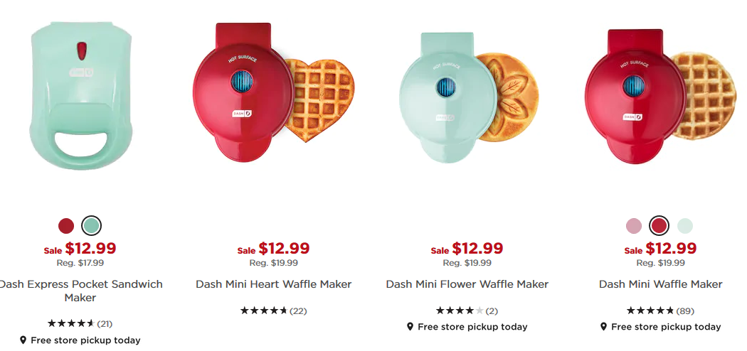 Dash Ice Cream Maker + Mini Waffle Maker ONLY $9 Each on Kohls.com