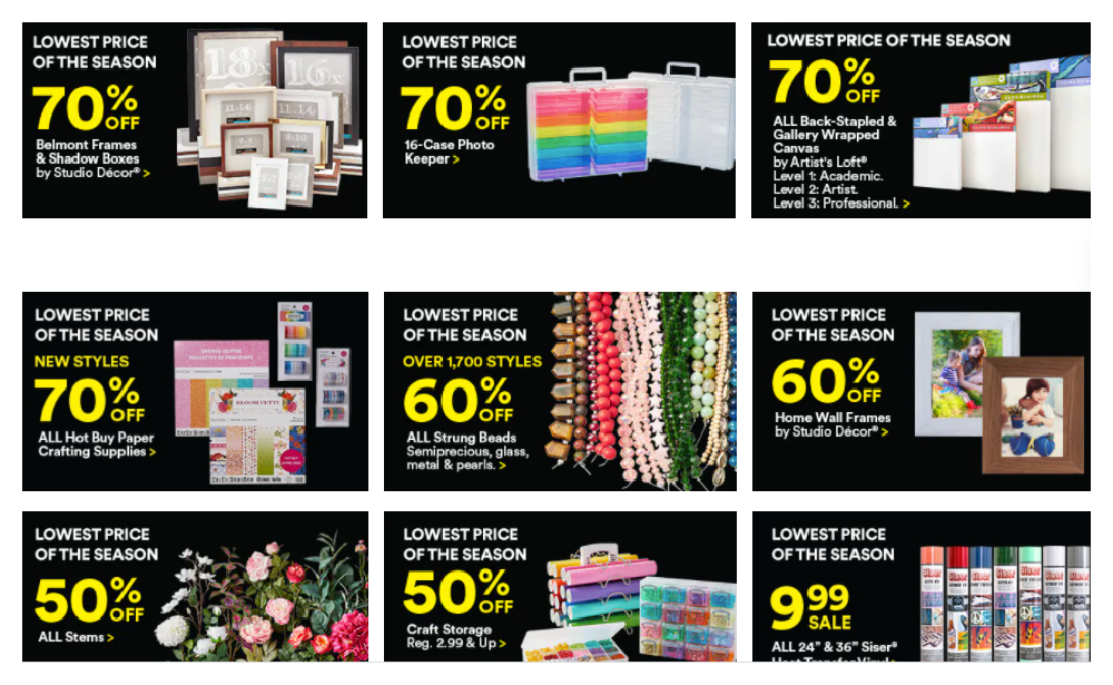 Michael's Lowest Price of the Season Sale 70% Off Canvas, Frames, Photo  Keeper, Paper Crafting, & More!