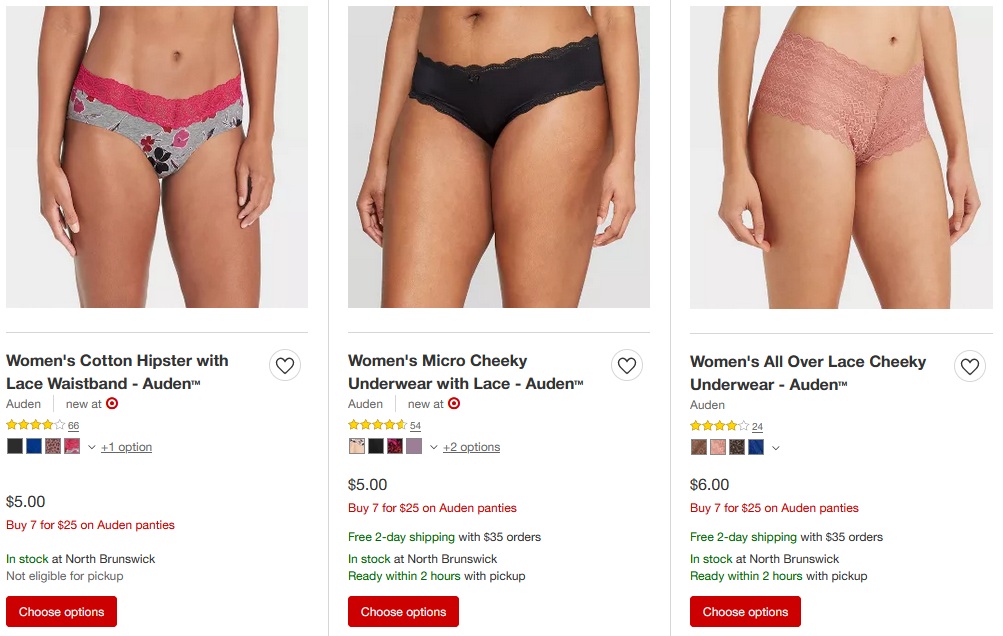 Select Auden Panties 7 for $25 at Target! (reg. up to $6 each