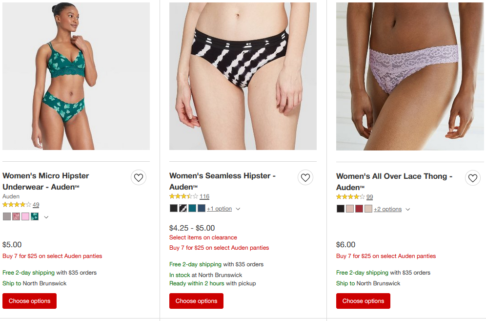 Select Auden Panties 7 for $25 at Target! (reg. up to $6 each)