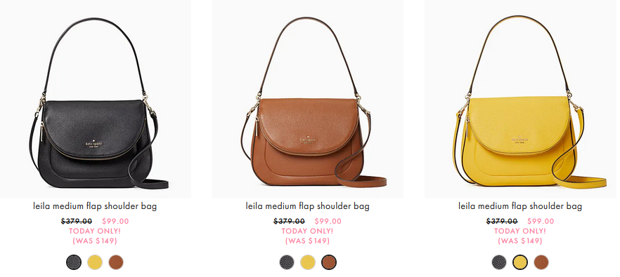 Kate Spade Leila Medium Flap Shoulder Bag only $99 (Reg. $379) + Free  Shipping!