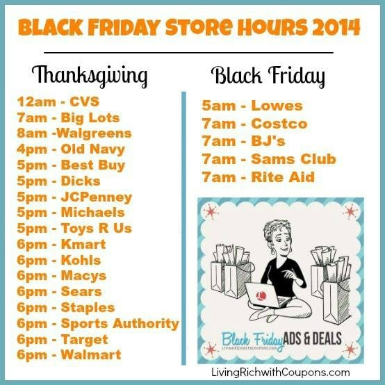 Black Friday STore Hours 2014