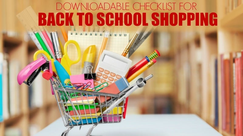 Downloadable checklist for Back to School shopping