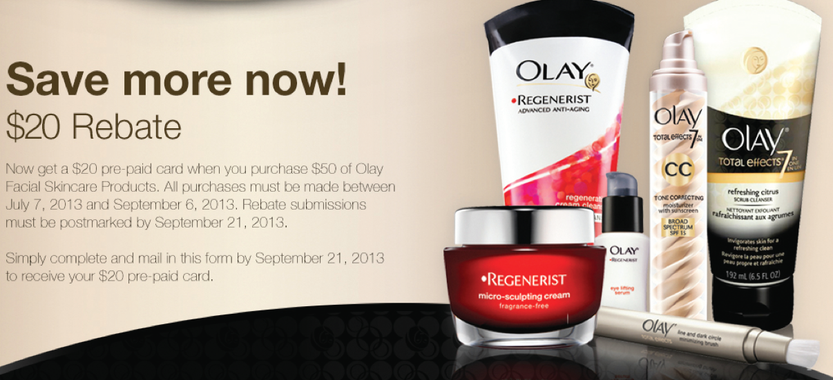 New Olay Rebate Buy 50 Get 20 Pre Paid Card Living Rich With Coupons 