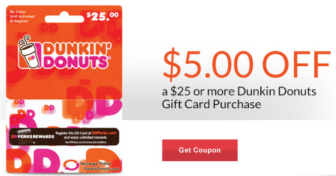 Dunkin Donuts Gift Card Coupon