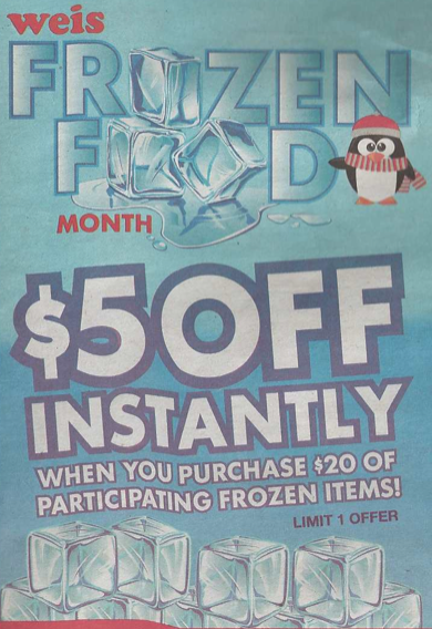 Weis Frozen Foods Instant Savings Deal