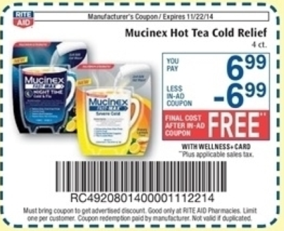 FREE Mucinex Hot Tea Relief at Rite Aid {11/16} | Living Rich With Coupons®