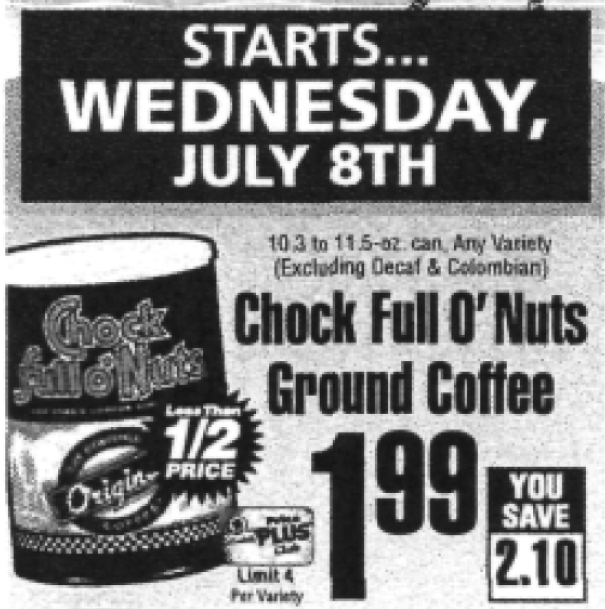 Chock Full O Nuts Coupon 0.99 at ShopRite {7/8}Living Rich With Coupons®