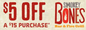 Smokey Bones Coupon: $5 off $15 | Living Rich With Coupons®
