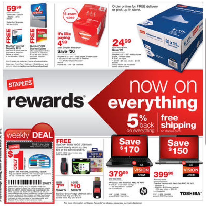 Staples Coupon Match Ups 5/5 5/11 Free Staples 5 Ream Case of Paper
