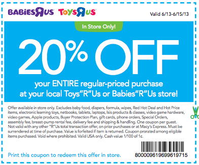 r storage us babies baby food and   R Coupon 20 Toys purchase Us Babies entire off Us R