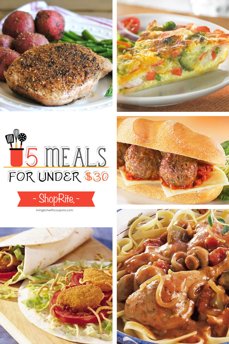 5 Meals for Under $30 at ShopRite – Week ending 12/19/15 | Living Rich ...