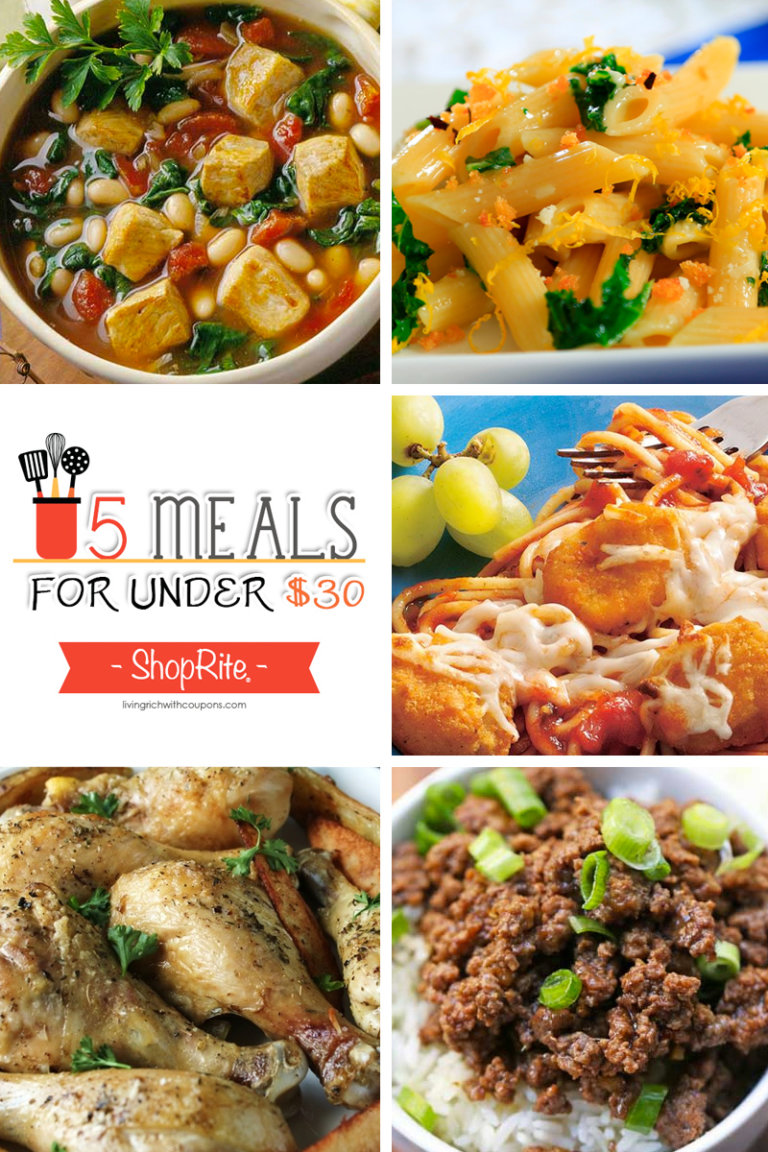 5 Meals for Under $30 at ShopRite – Week ending 4/1/17 | Living Rich ...
