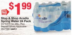Acadia Spring Water 24pks only $1.99 at Stop & Shop! {No Coupons Needed ...