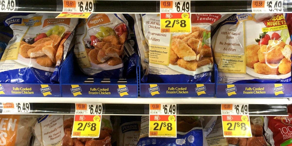 Perdue Frozen Chicken Nuggets, Tenders or Patties only 2.50 each at