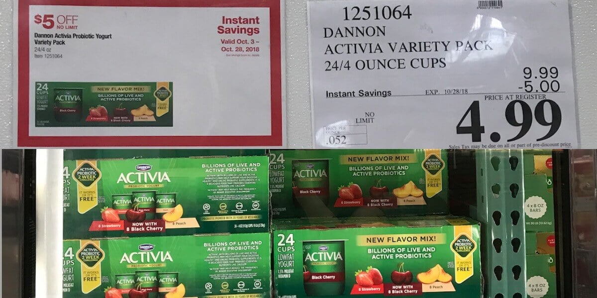 Costco Hot Deal on Dannon Activia Probiotic Yogurt 0.21 per Cup