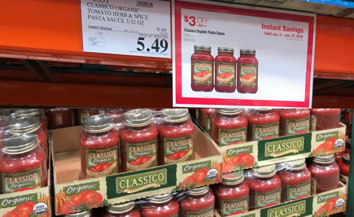 Costco Hot Deal on Classico Organic Pasta Sauce Living Rich With