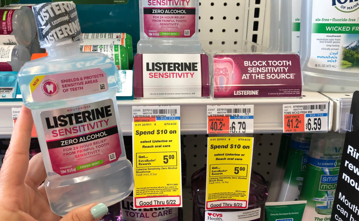 Listerine Sensitivity Zero Alcohol Mouthwash as Low as 1.09 at CVS