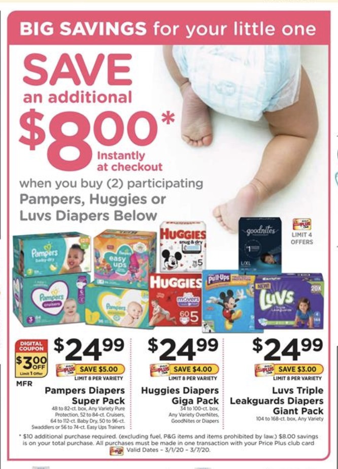 Pampers, Huggies & Luvs Diapers as Low as 0.12 per Diaper at ShopRite