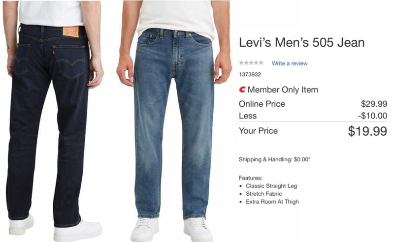 Costco: Hot Online Deal on Levi’s Men’s 505 Jeans + Extra Savings on ...