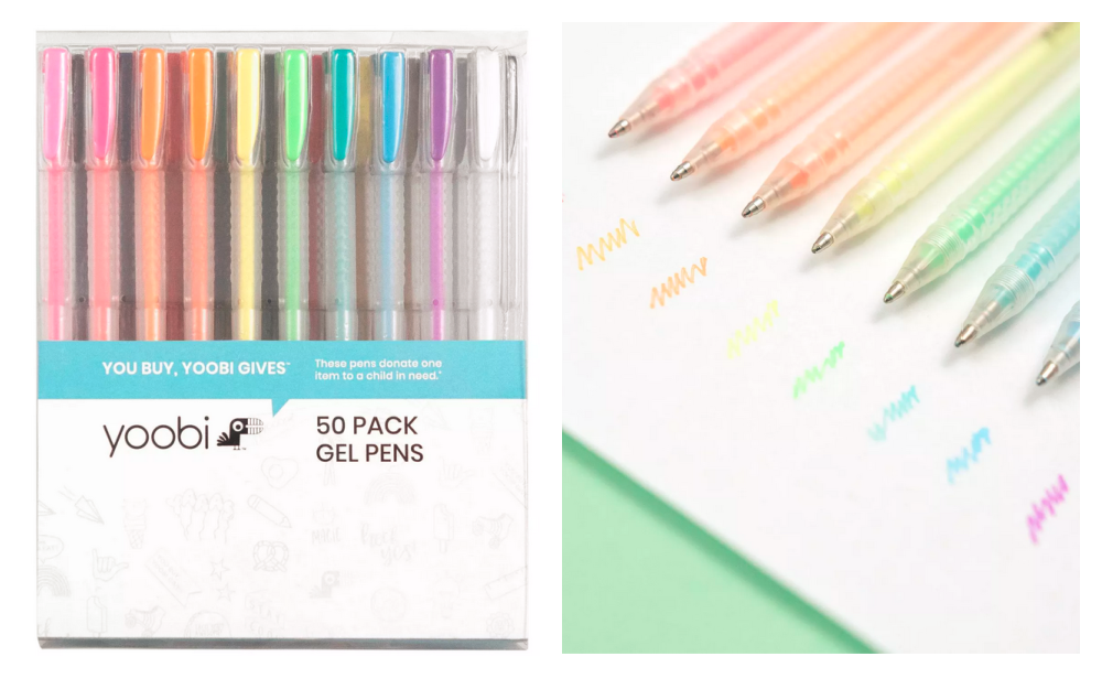 Yoobi Color & Glitter Color Gel Pens, Multicolor, 24 Pack