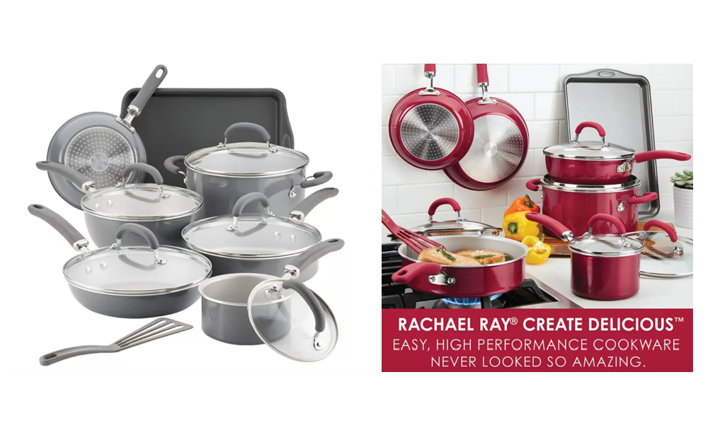 Rachael Ray Create Delicious 13-pc. Aluminum Nonstick Cookware Set $49.49  (Reg $220) After Rebate and Kohl's Cash