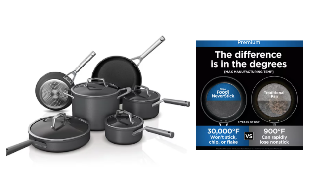 This Ninja 10-piece non-stick cookware set is on major sale at Kohl's for  Black Friday