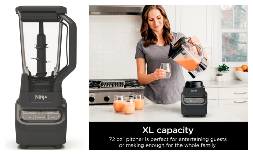 Ninja® Professional Blender 72 oz.* XL Total Crushing® Pitcher, 1000 Watt  Power $49 Shipped at Walmart!