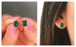 Yeidid Women's Sterling Silver 2.00CTTW Green Emerald Stud Earrings $10.99 (Reg. $89.99) at WOOT!