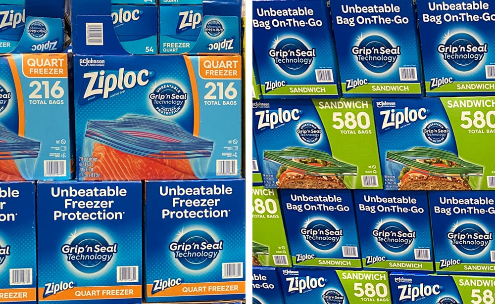 Ziploc Storage Quart Bags with Grip 'n Seal Technology (216 Ct.)