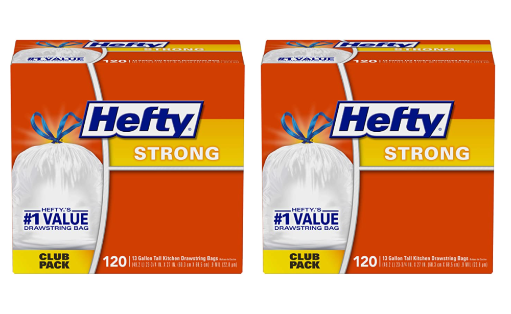 Hefty Strong Tall Kitchen Bags, Drawstring, Strong, 13 Gallon, Club Pack - 120 bags