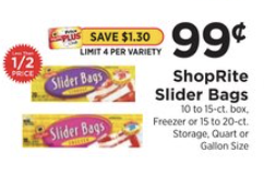 ShopRite Storage Slider Bags, 20 count