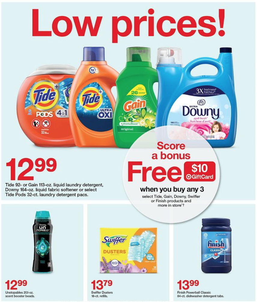 how-to-at-target-buy-3-get-a-10-gift-card-offer-tide-downy-more-living-rich-with-coupons