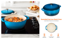 Amazon Basics Enameled Cast Iron 4.3Qt. Dutch Oven in Blue only $25.99 (reg. $44.99) at WOOT!
