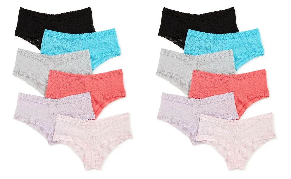 Secret Treasures Womens Lace Stretch Cheeky Panties 6 Pack 6