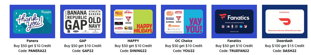 Amazon Prime Day Deal | Gift Card Deals – Old Navy, Panera, Door Dash ...