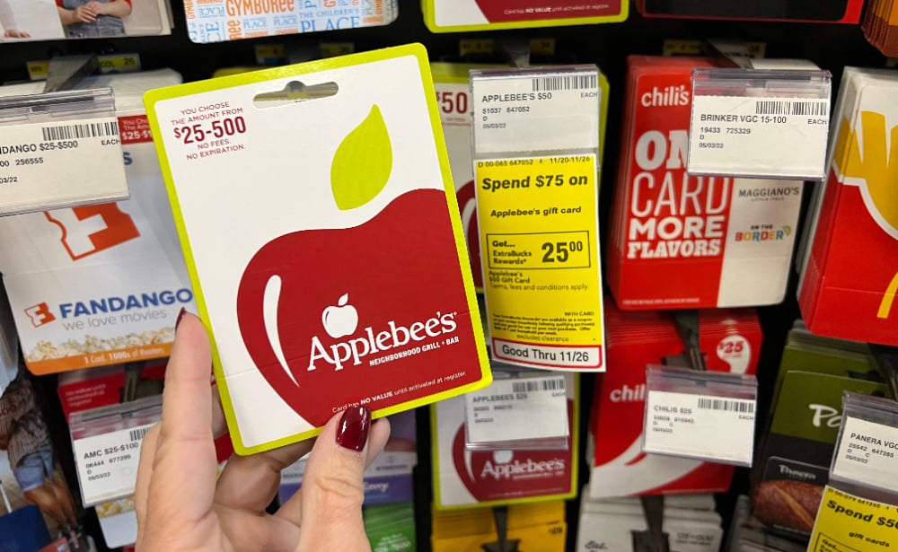 CVS Shoppers Earn 25 ExtraBucks Rewards From Applebee’s Gift Cards