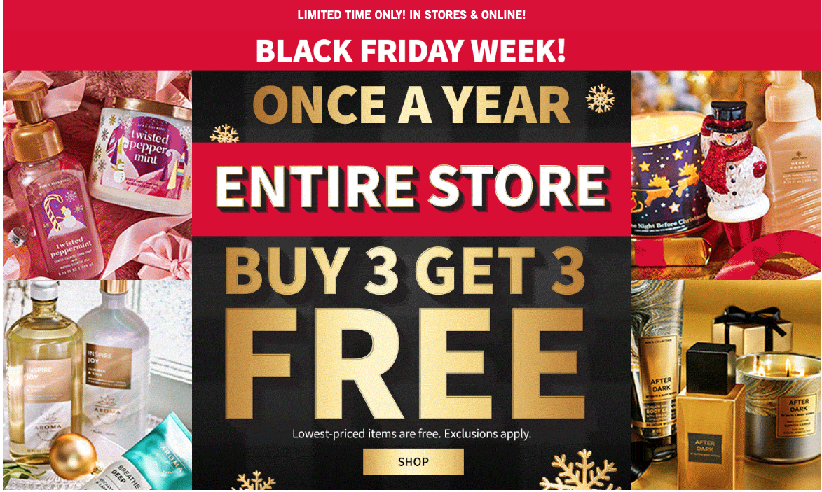 Bath & Body Works Black Friday Sale | Entire Store is Buy 3 Get 3 Free ...