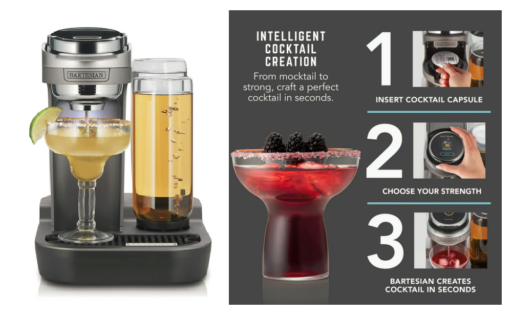 Bartesian Duet Premium Cocktail Machine for the Home Bar, 2 Glass Spirit  Bottles only $199 Shipped (Reg $299)