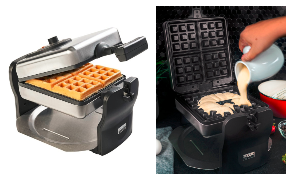 Bella - Non-Stick Rotating Belgian Waffle Maker - Stainless Steel