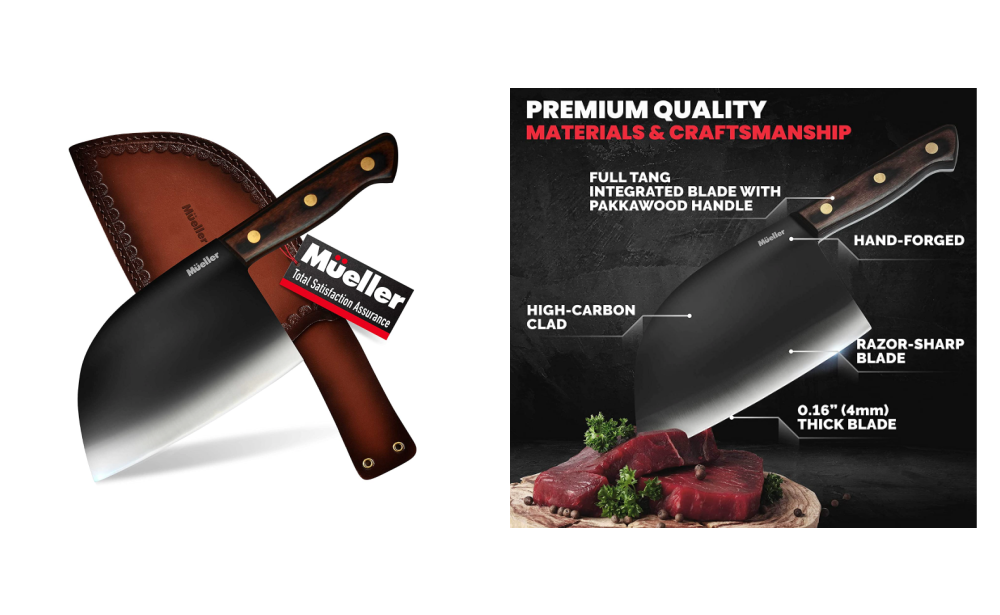 50% Off Mueller UltraForged Professional Meat Cleaver Knife 7″