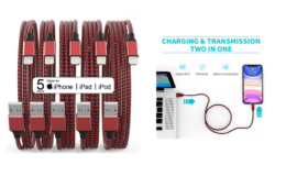 48% Off + Extra 50% Off  5-Pk Plnhixt Braided USB-A to Lightning Charging Cables