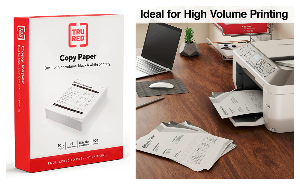 Tru Red 8.5 x 11 Printer Paper, 20 lbs, 92