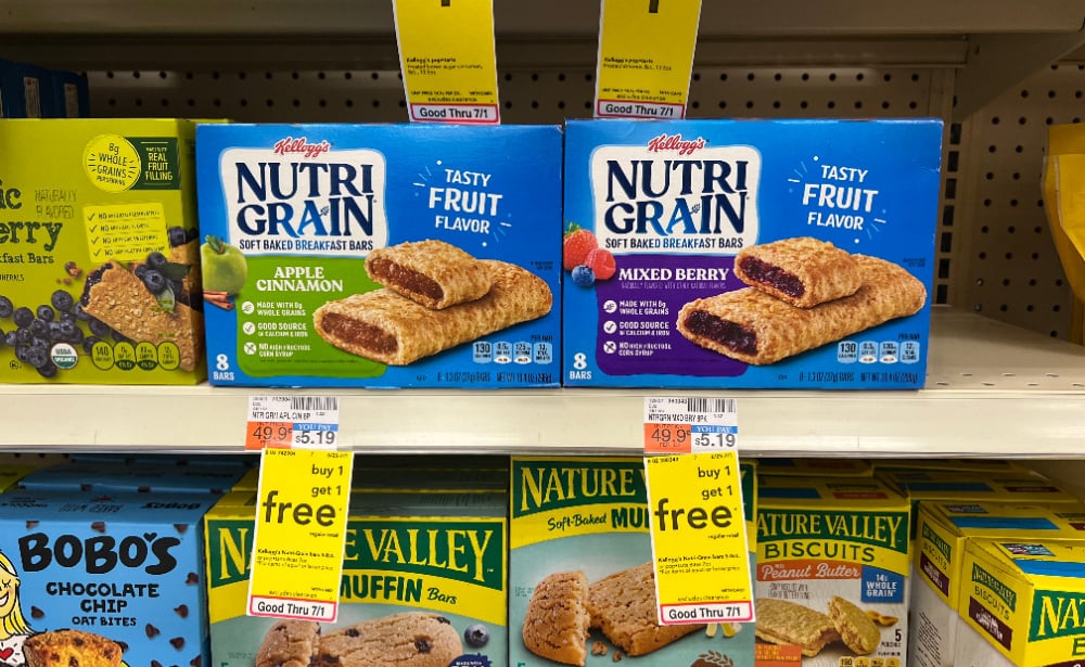 Kellogg’s Nutrigrain Bars Only 2.00 at CVS! Order Online, Pick Up In
